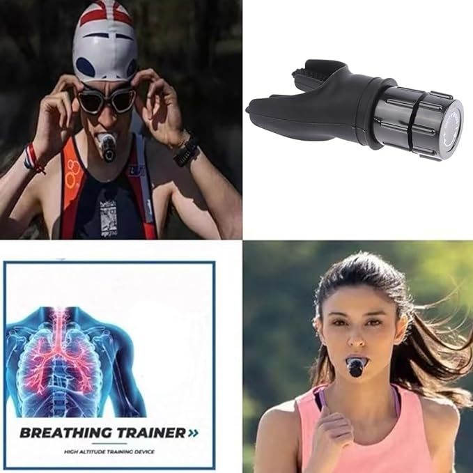 Breathing Trainer Respirator Fitness Equipment Exercise Lung Face Mouthpiece