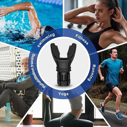 Breathing Trainer Respirator Fitness Equipment Exercise Lung Face Mouthpiece